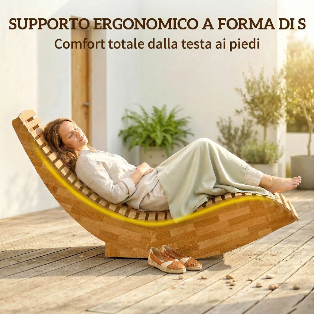 Sedia Dondolo da Giardino ¨C zephmum ¨C Legno Acacia, Naturale
