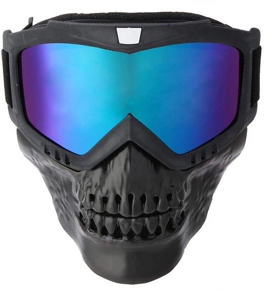 Visiera per Motocicletta con Protezione Faciale Rimovibile - Cinturino Antiscivolo - Banda Antislip - Progettata per Attività All'aperto - Alta Qualità - Visiera per Sci