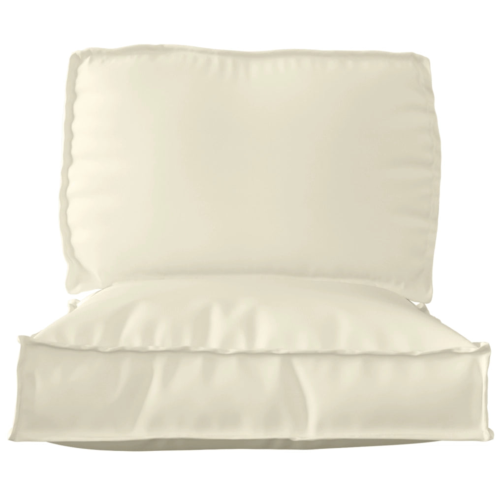 Set di Cuscini per Pallet 2 Pezzi Crema Tessuto Oxford