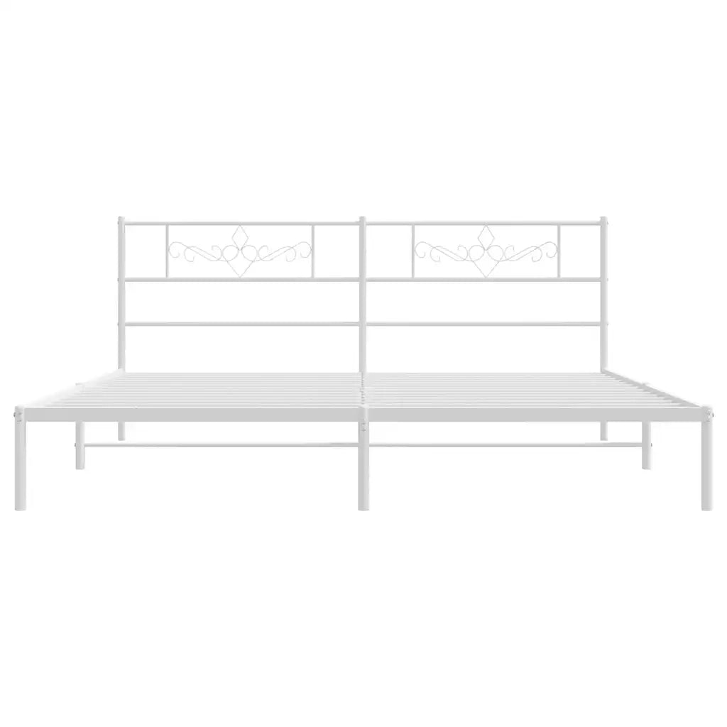 Giroletto con Testiera-Struttura Letto con testiera Metallo Bianco 183x213 cm 679570