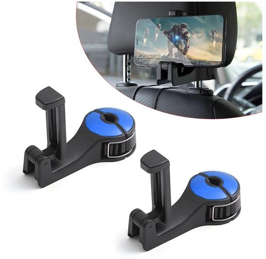Supporto auto per autoportasiglio 2 in 1 - 360° rotativo - 15 kg di capacità di carico - supporto per smartphone - hilo di fissaggio rafforzato