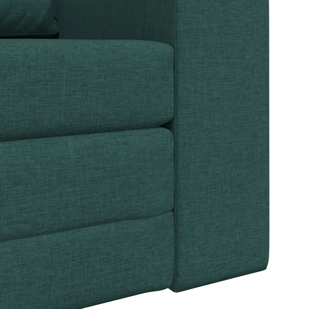 Divano Letto a Pavimento 2-in-1 Verde Scuro 98x71x83 cm Tessuto