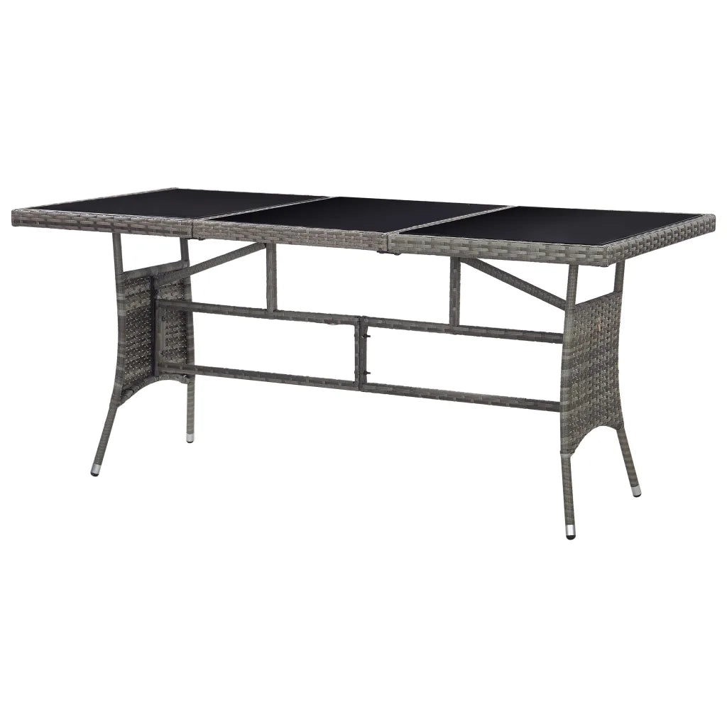 Tavolo da Giardino Grigio 170x80x74 cm in Polyrattan 318717