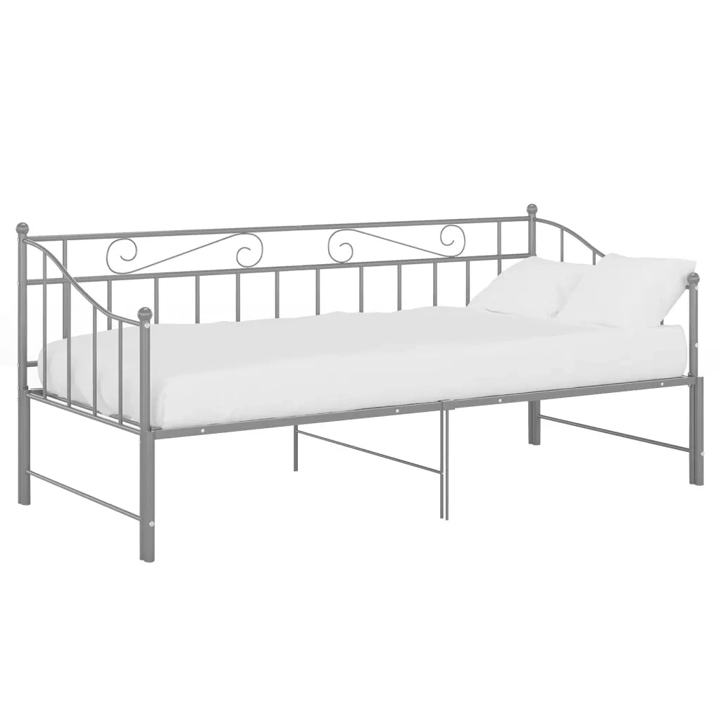 Telaio Divano Letto Estraibile Grigio in Metallo 90x200 cm 324778