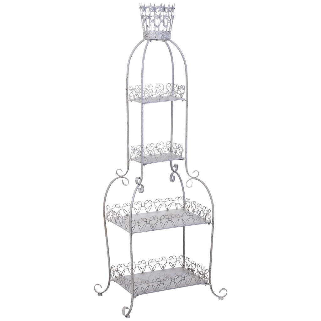 Espositore in metallo con 4 ripiani cm grigio 73,03x48,9x188,6h