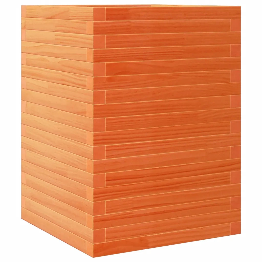 Fioriera Giardino Marrone Cera 50x50x68,5cm Legno Massello Pino