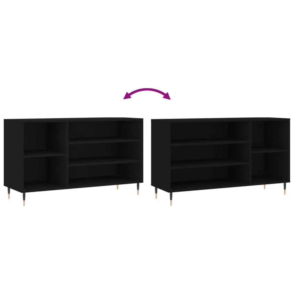 Scarpiera | Mobile per scarpe Nera 102x36x60 cm in Legno Multistrato
