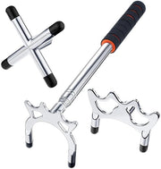Accessori per Biliardo - Asta da Biliardo Telescopica - Utilizzabile con 3 Teste in Ottone - Accessori per Tavolo da Biliardo - In Acciaio Inossidabile - Lunghezza Totale 1,5 Metri - Asta da Biliardo