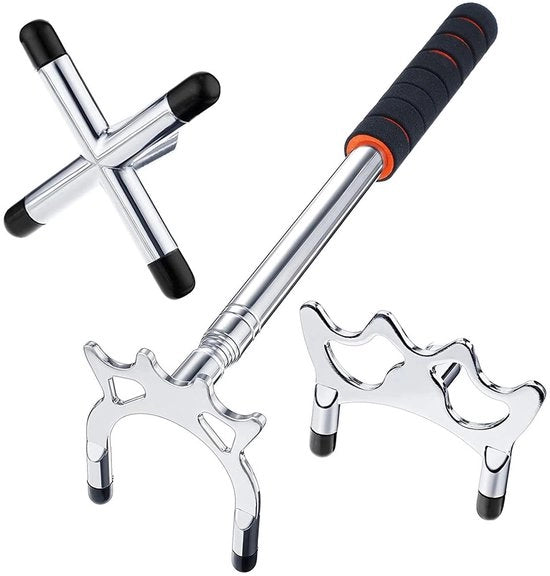 Accessori per Biliardo - Asta da Biliardo Telescopica - Utilizzabile con 3 Teste in Ottone - Accessori per Tavolo da Biliardo - In Acciaio Inossidabile - Lunghezza Totale 1,5 Metri - Asta da Biliardo