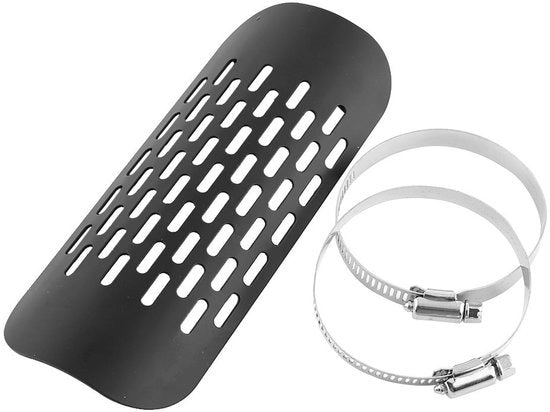 Difesa Termica in Acciaio Inossidabile - Copertura Universale - Paraurti - Motoristi - Chopper/Cruiser - Dimensioni 18.5 x 6.8 cm - Protezione Paraurti