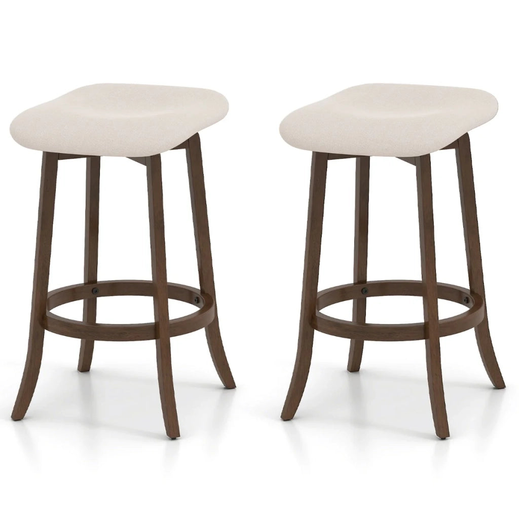 Set di 2 sgabelli da bar senza schienale 46 x 43 x 74 cm seduta girevole comfort ergonomico stile moderno legno di caucciù marrone 20_0011965