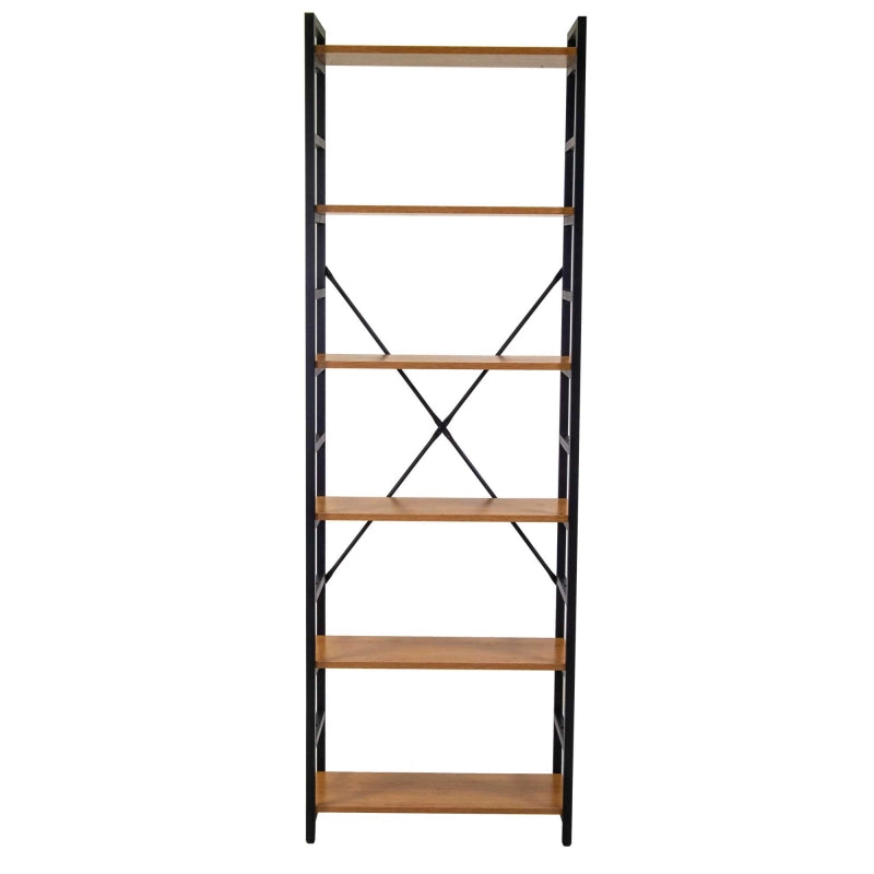 Scaffale metallo legno Achille 6 ripiani cm 60x28h184,5
