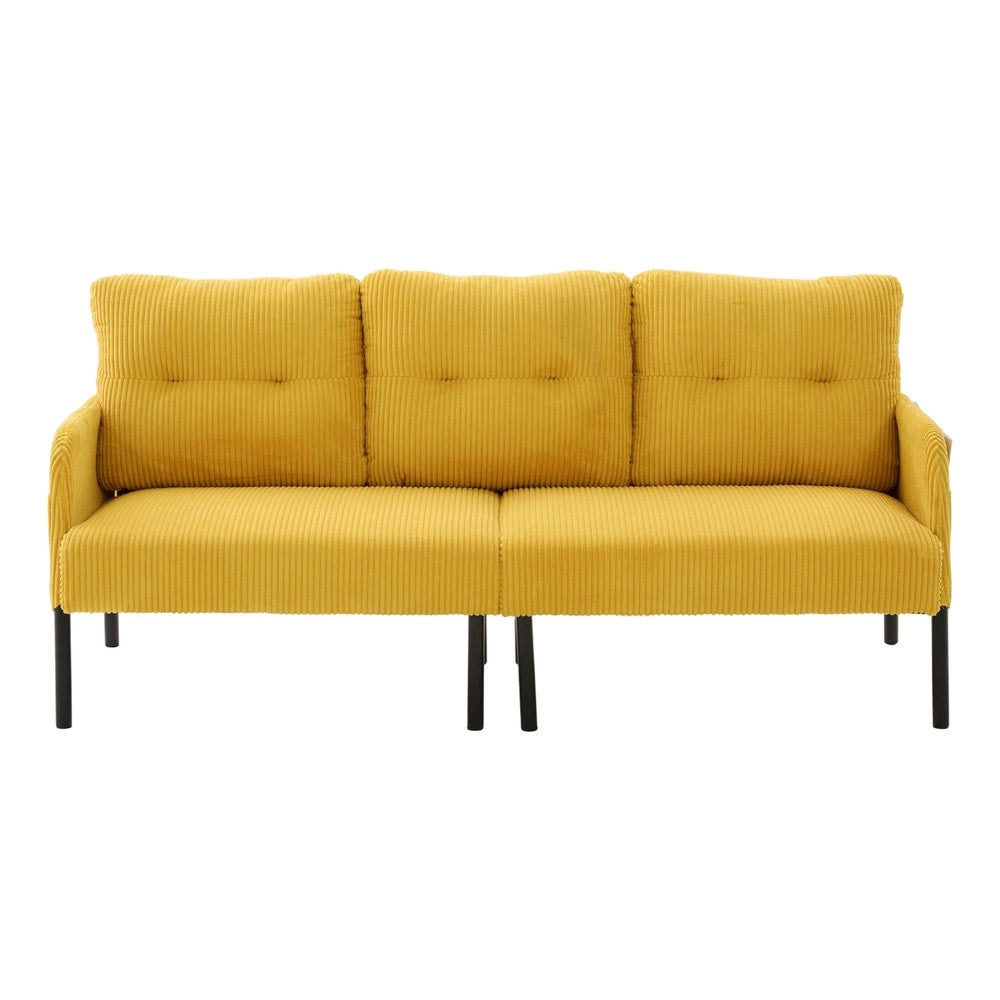 Divano 3 posti imbottito ¨C Minimal ¨C gambe in metallo, con tasche laterali, 210x90x85cm