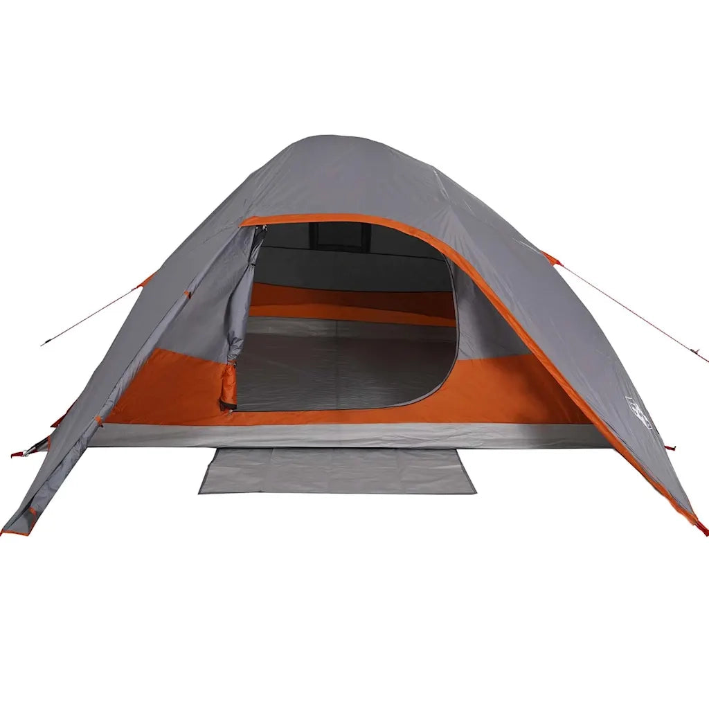 Tenda da Campeggio a Cupola 4 Persone-Tenda per Escursionismo Grigia Impermeabile
