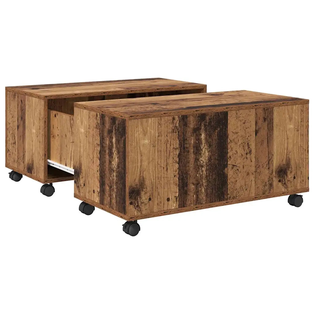 Tavolino da salotto con cassetto Legno vecchio 75 x 75 x 38 cm 875480