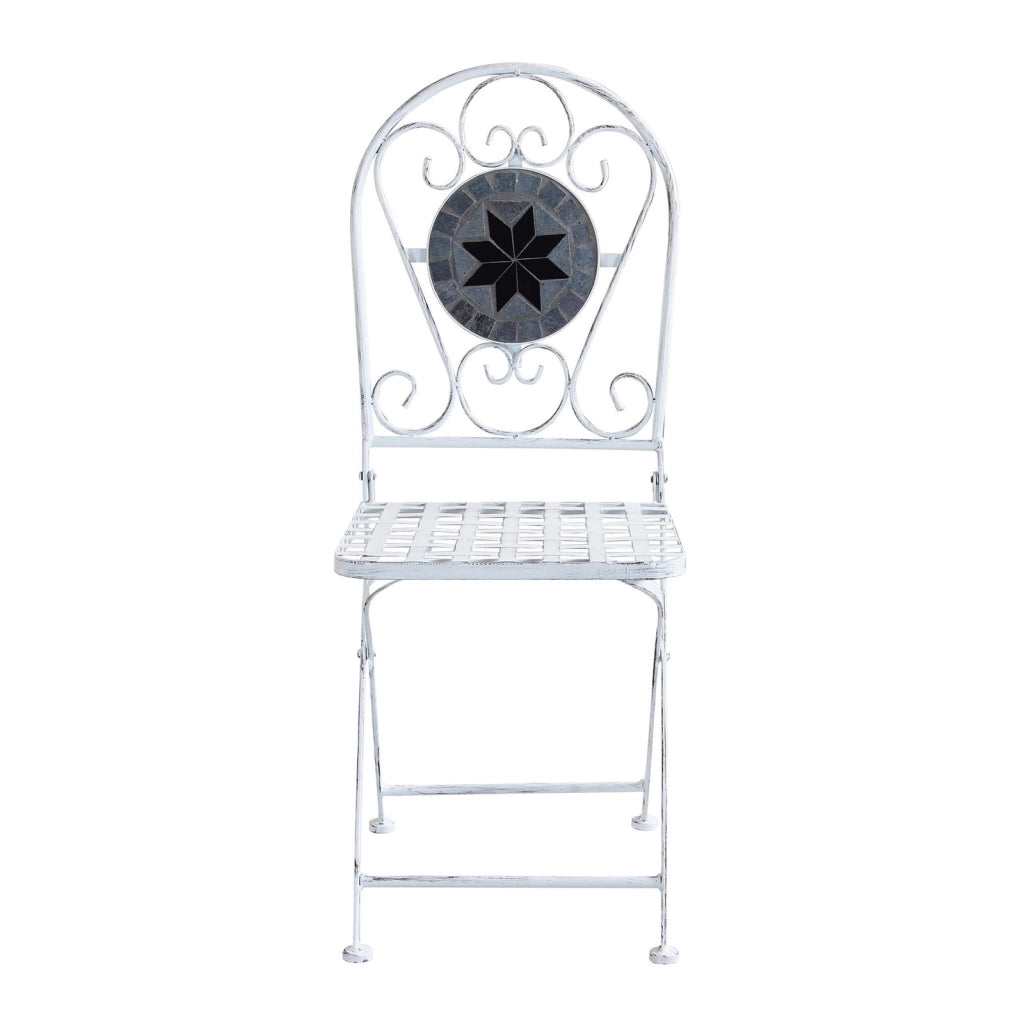 Set tavolo con 2 sedie stile provenzale in Acciaio Cemento cm 60x60x72 - BRETT