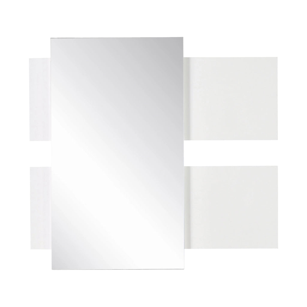 Set Mobili da Ingresso da Parete con Specchio 40x70 cm e Cassetto in Legno Naturale e Bianco