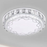 Trade Shop - Plafoniera Soffitto 65w ø50cm Led A Strati Cristalli Decoro Astratto Luce Fredda 33904 -