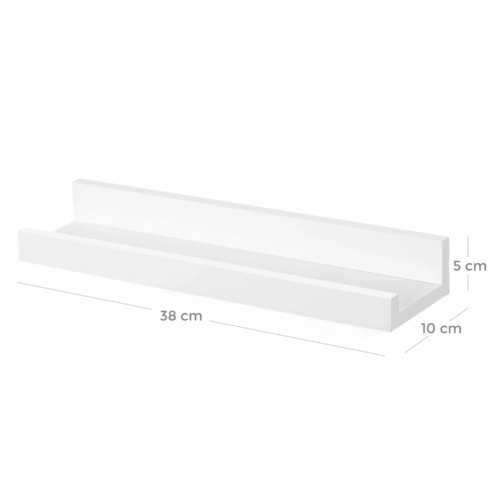 Set di 3 mensole da parete sospese in MDF 38 x 10 cm per cornici libri esposizione stoccaggio bianco 3 12_0002876
