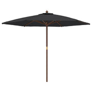 Ombrello | Parasolne da Giardino con Palo in Legno Nero 299x240 cm