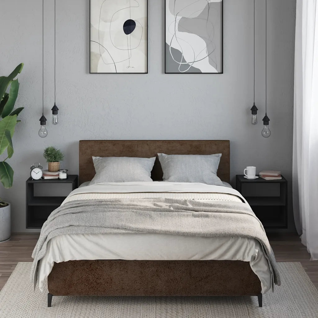 Comodini a Muro 2 pz Nero 40x31x39,5 cm
