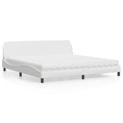 Letto con Materasso Dover Bianco 200x200cm in Similpelle 3208478