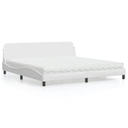 Letto con Materasso Dover Bianco 200x200cm in Similpelle 3208478
