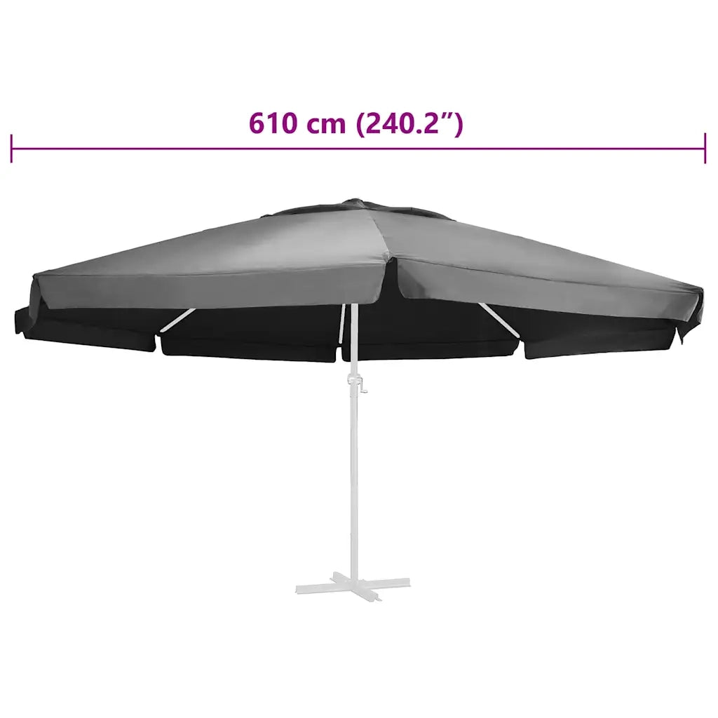 Telo di Ricambio per Ombrellone Antracite 610 cm CFW3978668