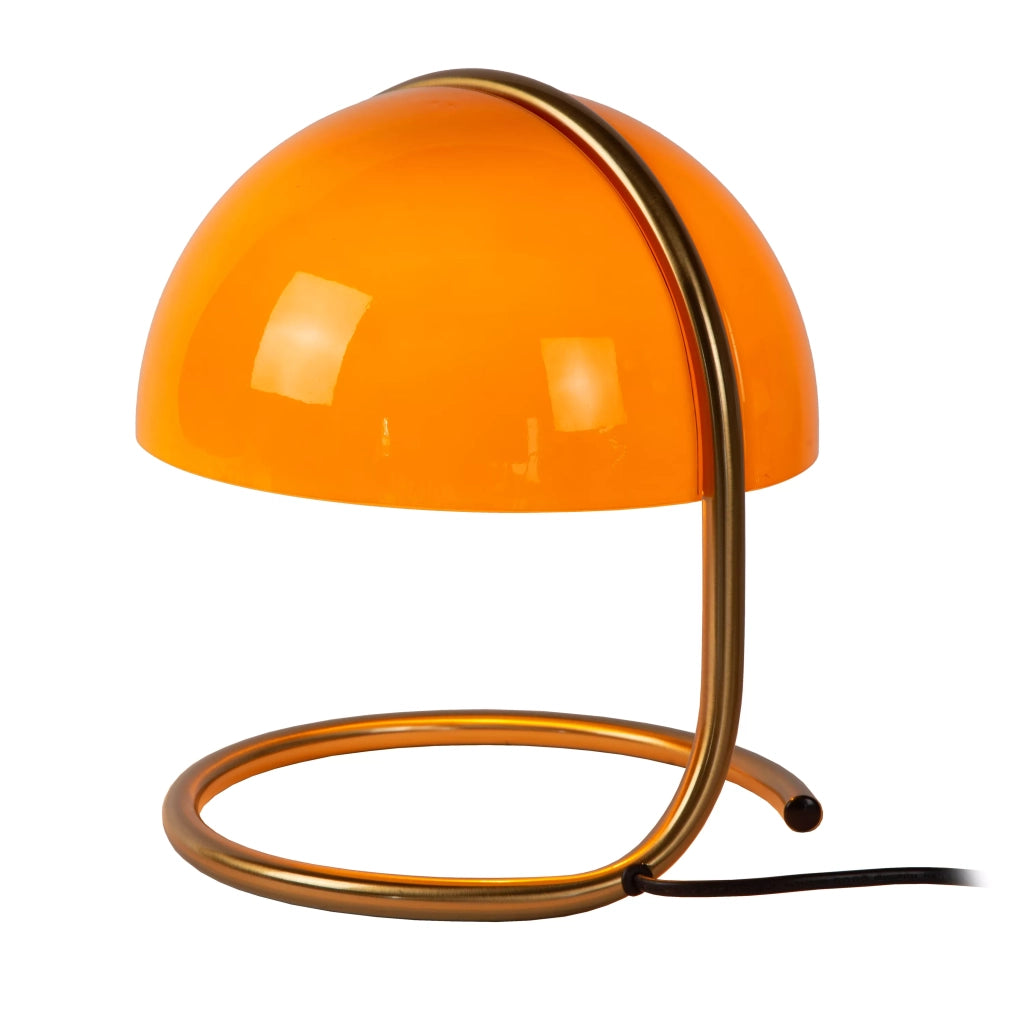 Lampada da tavolo rotonda arancio oro metallo E27 Lucide Cato