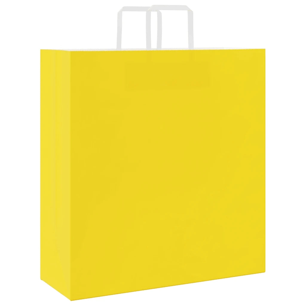 Sacchetti di Carta 250 pz con Manici Gialli 45x17x48 cm