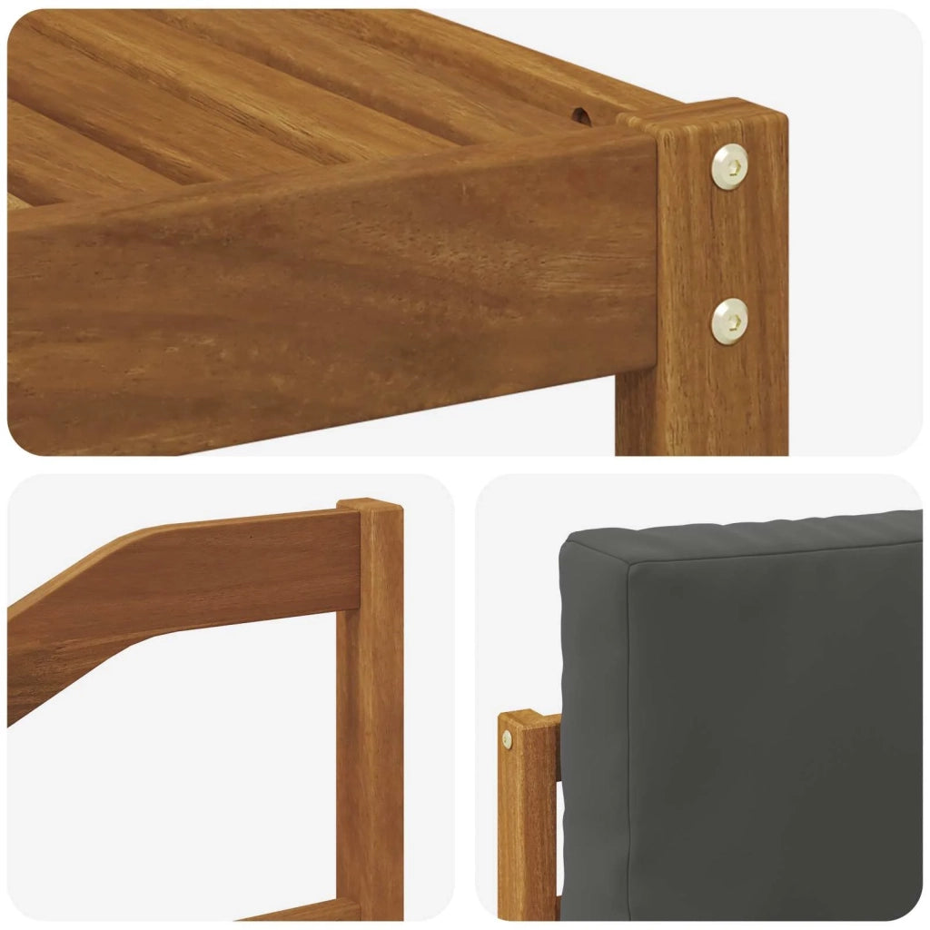 Set di divani da esterno con cuscino 5 pcs Naturale e Antracite 3365990