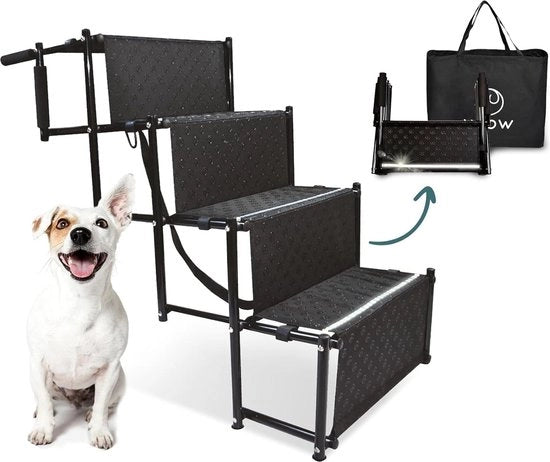 Trappola per cani con sostegno inclinabile per cani con articolazioni delicate - regolabile - fino a 55 kg - borsa di trasporto - riflettori
