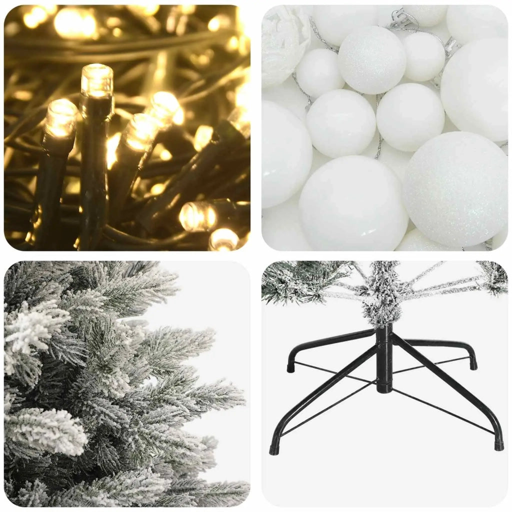 Albero di Natale artificiale con palline 150 cm 150 LED 3466042