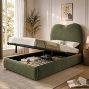 letto imbottito velluto verde 90 x 200 cm