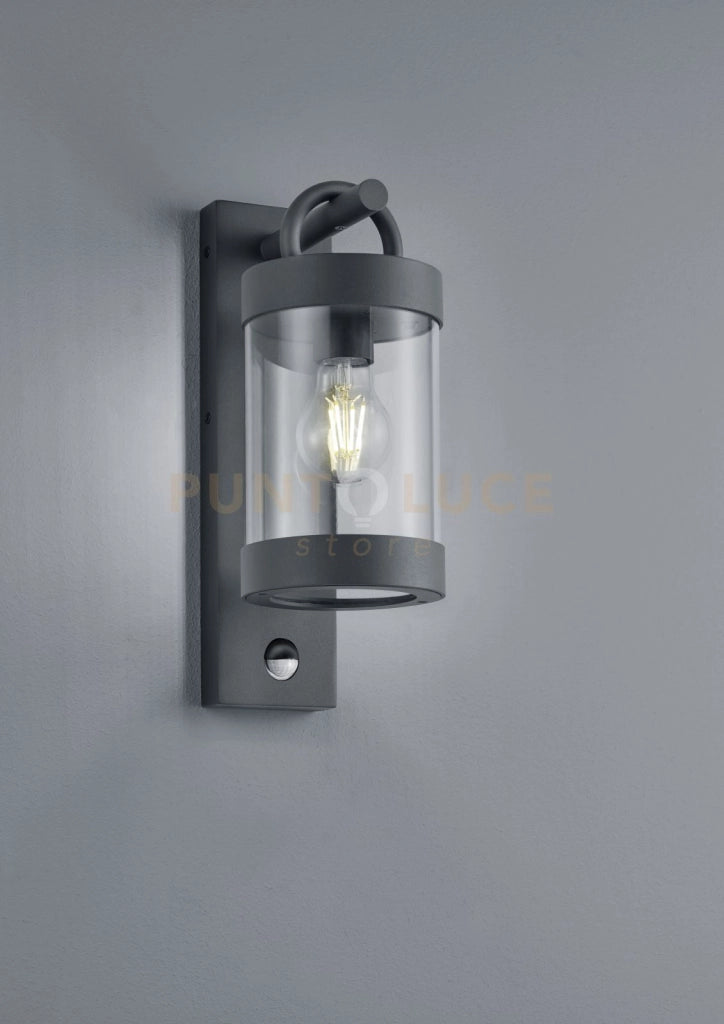 SAMBESI APPLIQUE DA ESTERNO LANTERNA CON SENSORE DI MOVIMENTO METALLO ANTRACITE H. 33CM 1 LUCE ATTACCO E27