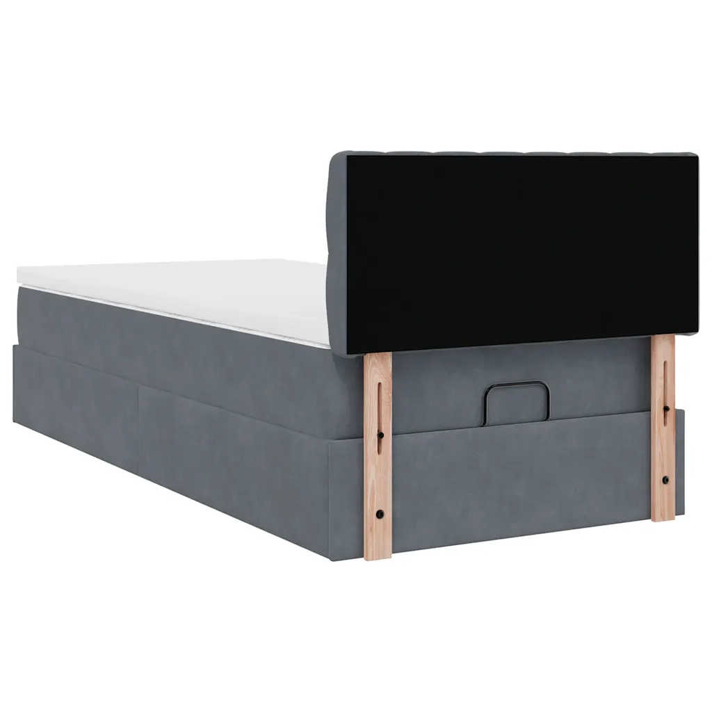 Struttura Letto Pouf con Materasso 90x200 cm in Velluto 3311820
