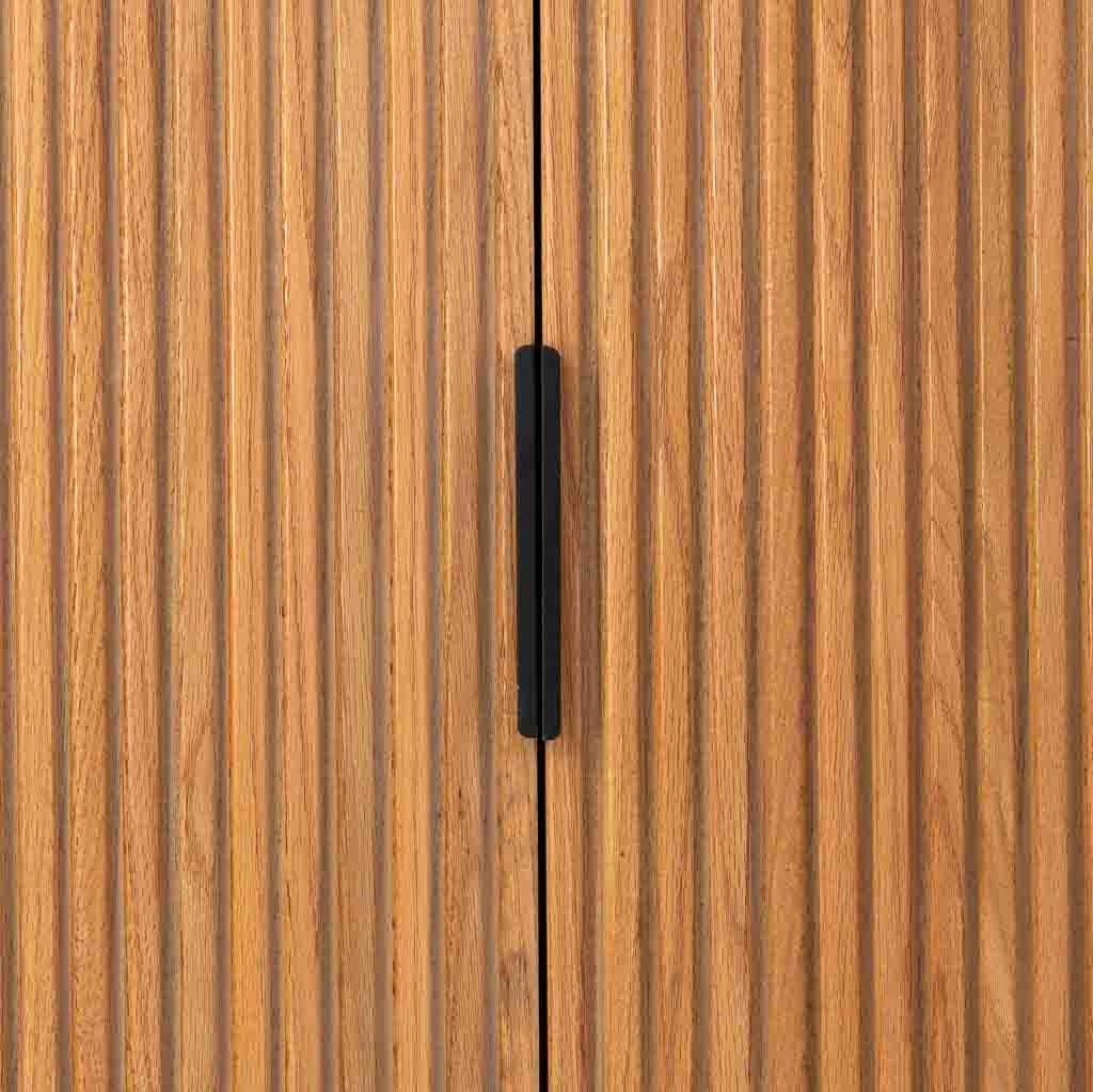 Credenza con 1 cassetto e 2 ante in legno e metallo nero 80x39,5x89