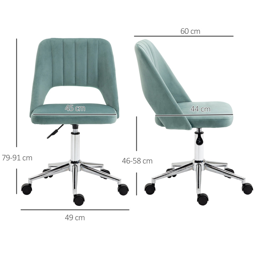 Sedia da ufficio ergonomica girevole con altezza regolabile e ruote 360 gradi in poliestere verde