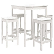 Set Bar da Giardino 5 pz | Set Salotto da Giardino Bianco in Legno Massello di Pino