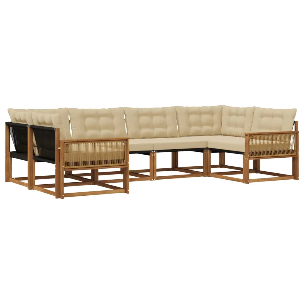 Set di divani da esterno 6 pz Naturale e Beige 3381653