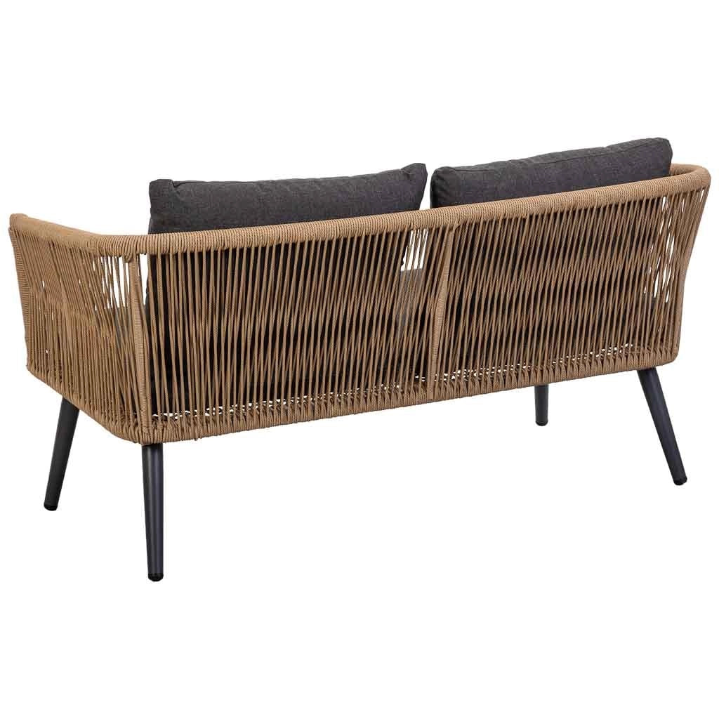 Set tavolo, divano e 2 poltrone marrone 90x50x42,65x70x69,136x70x68