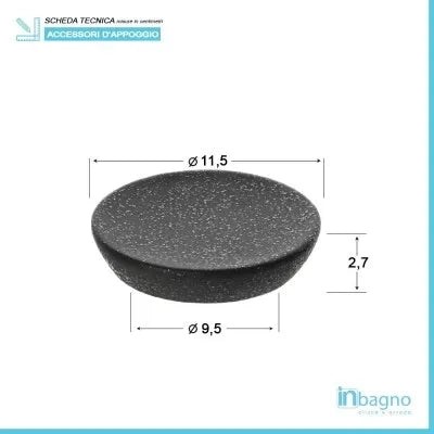 Set accessori bagno da appoggio 4 pezzi in ceramica nero glitter
