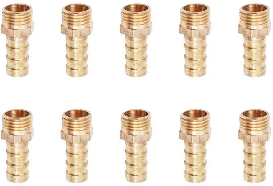 Connettore per tubi 10 pezzi - Acciaio inossidabile - Esterno/Bagno - Piscina/Filtro - Compressore d'aria - 1/4 Pollici - 31mm Lunghezza - Valvola di tubo