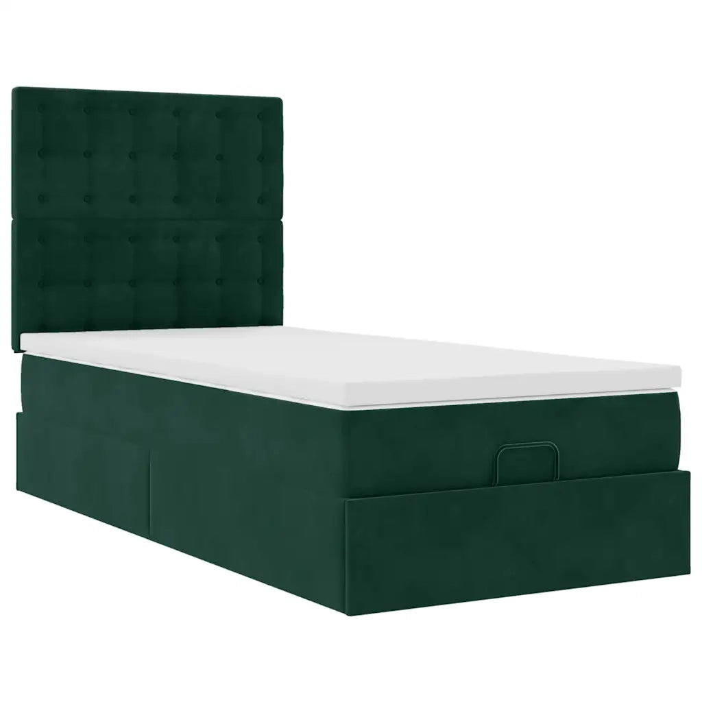vidaXL Struttura Letto Pouf con Materassi 90x200 cm in Velluto