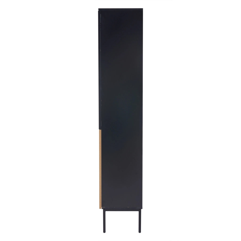 Vetrina con ante in vetro, LED controllato da smartphone, 3 ripiani regolabili, per soggiorno, 74 × 31 × 180 cm