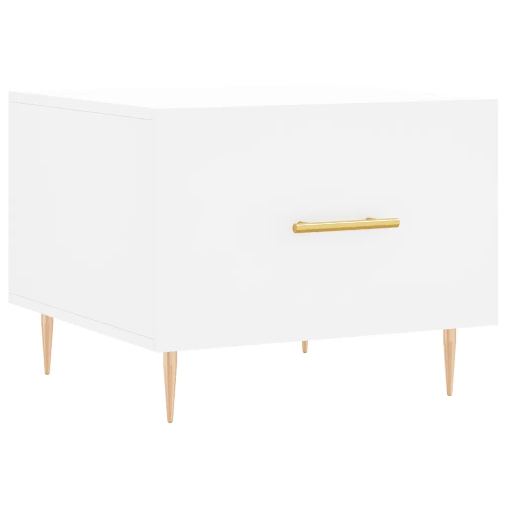 Tavolino da Salotto Bianco 50x50x40 cm in Legno Multistrato 829364