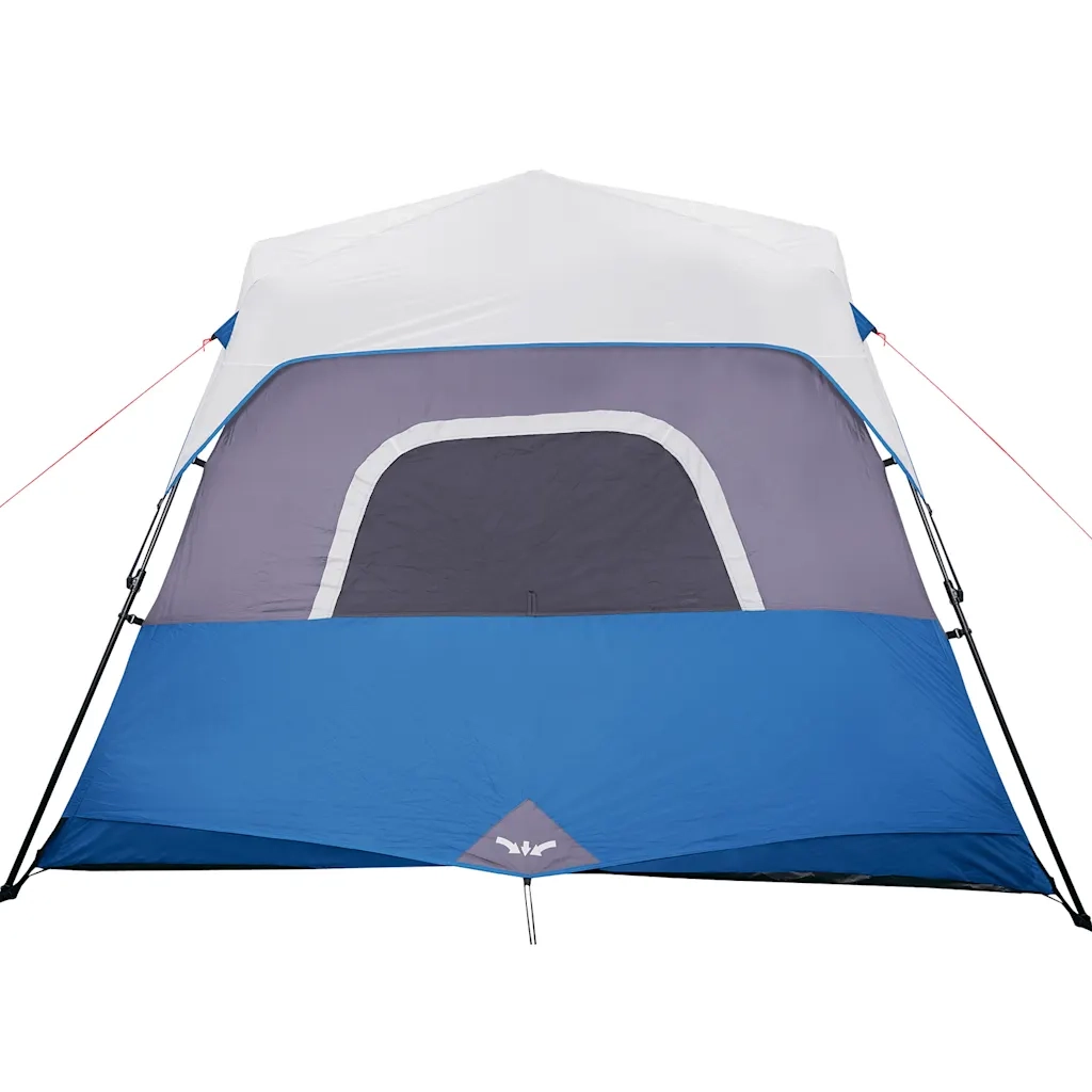 Tenda Famiglia con LED 6 Persone-Tenda da campeggio Blu Chiaro a Rilascio Rapido