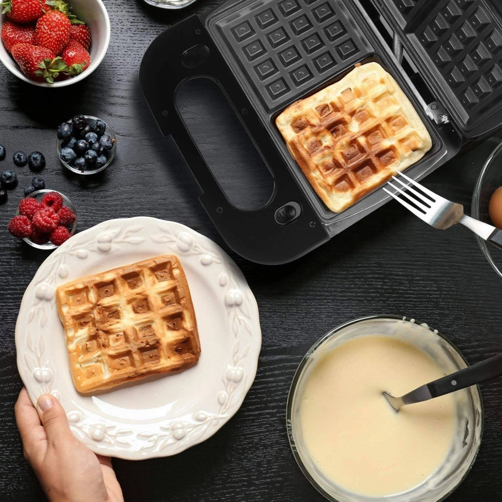 Trade Shop - Bistecchiera Elettrica Multi Grill Per Panini Waffle 500 Watt Doppia Piastra -