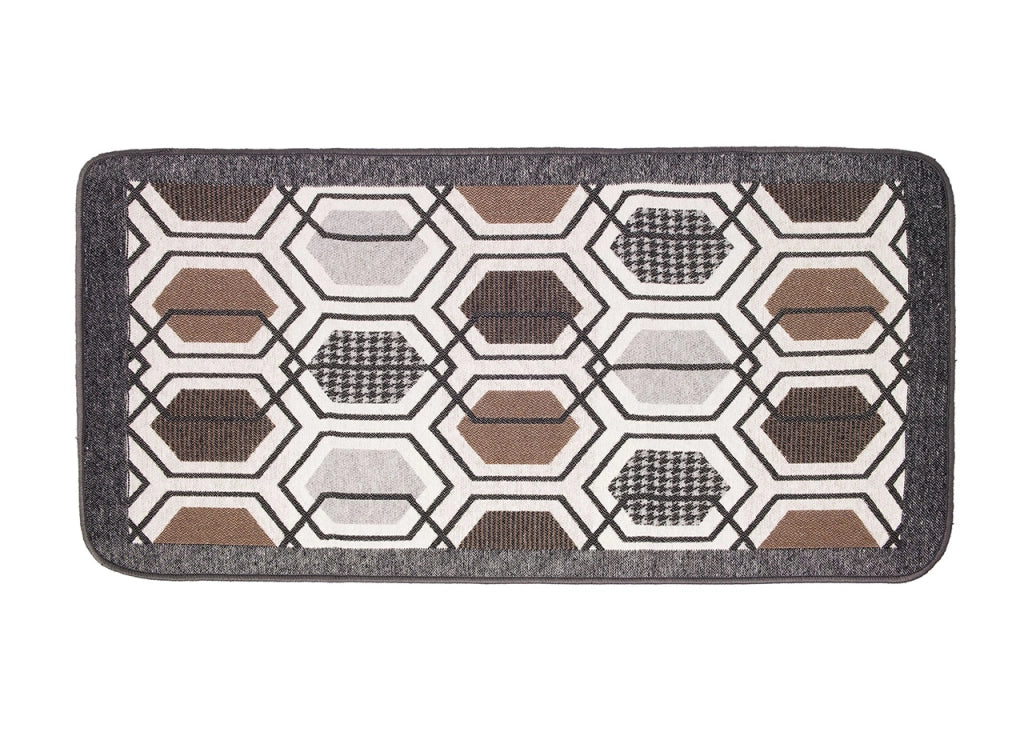 Tappeto Bagno Doccia Antiscivolo Mod. Vietri Tappetino Super Assorbente Cotone Pelo Corto - 60x240 - Marrone