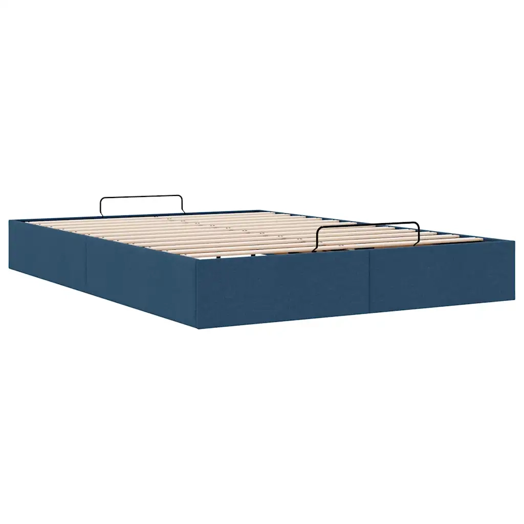 Struttura Letto Pouf senza Materasso Blu 140x190 cm in Tessuto